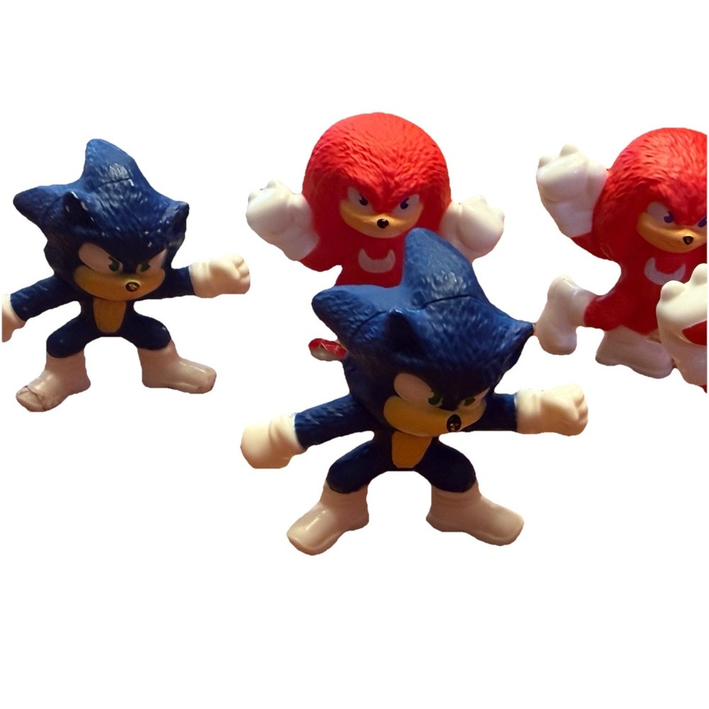 Sonic the Hedgehog 3 Toy 2024 McDonald's Happy Meal Red Blue Knuckles Sonic Lot